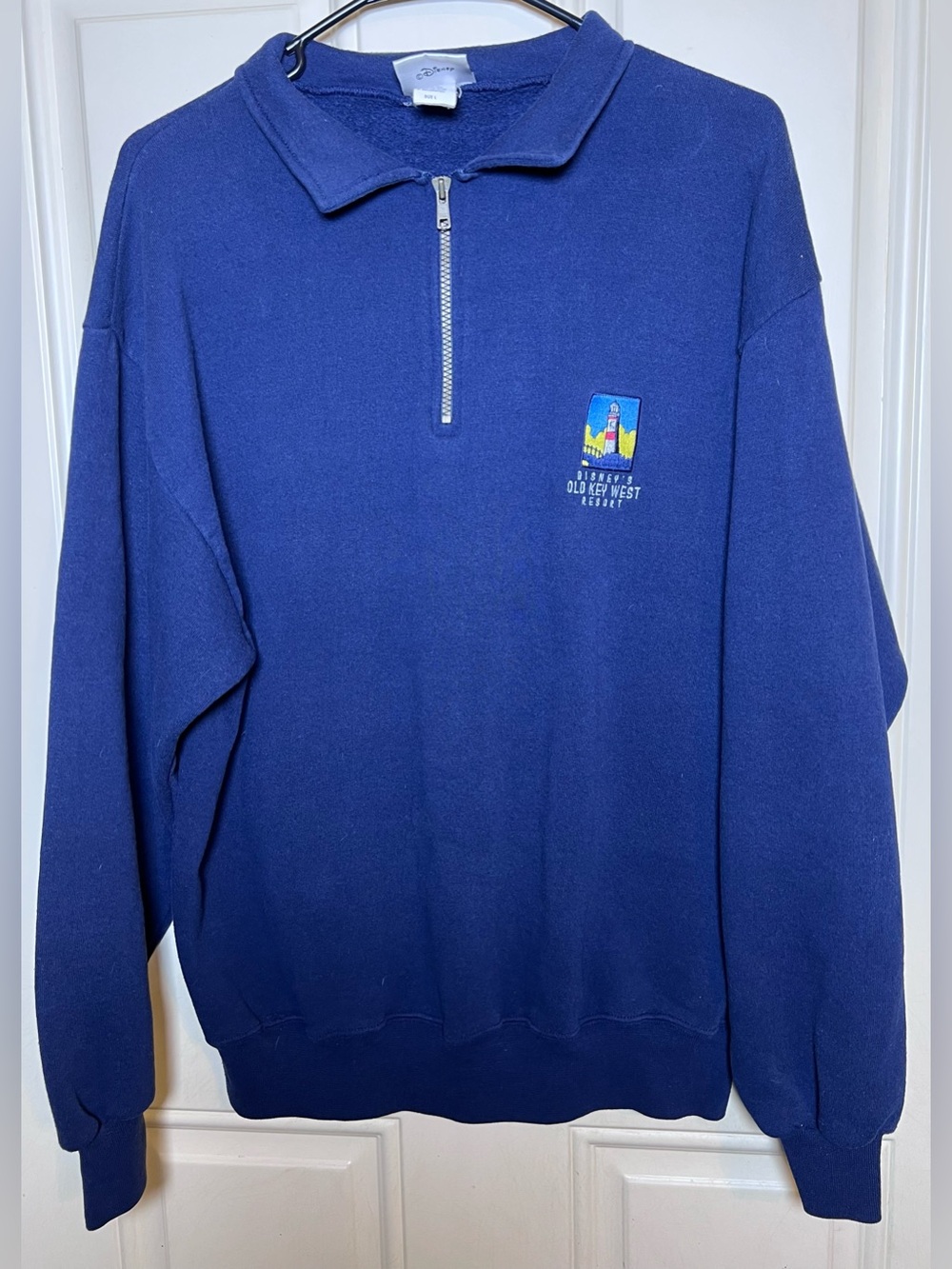 Vintage Disney’s Old Key West Navy Quarter Zip Pullover Large